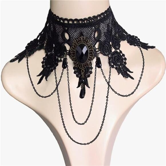 5 Pieces/Set Halloween Sexy Jewelry Women Lady Elegant Goth Gothic Steampunk - Picture 2 of 14